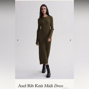 Varley Axel Rib Knit Midi Dress New With Tags